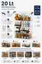 Set of 2 20 Lt Lockable Storage Boxes Multi-Purpose Organizer Pantry Supplies Hardware Toy Organizer - 2
