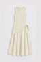 Stone Lyocell Blended Women's Dress with Belt Detail