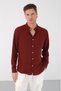 Men's Regular Fit Judge Collar Long Sleeve Linen Look Shirt - 4