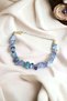 Fluorite Stone Broken Stone Bracelet Real Natural Stone Brass Plated Certified Bracelet with Extension Chain - 3