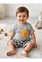 Checkered Lion Printed Shorts Baby Boy Summer Two-Piece Set - 2
