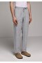 Regular Fit Medium Waist Straight Leg Men's Gray Trousers - 4