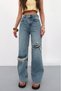 Trend Special Design Laser Knee Detail Loose Fit Baggy Denim Jean Pants-Trending Special Design Laser Knee Detail Loose Fit Baggy Denim Jeans - 6