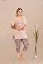 Short Sleeve V-Neck Capri Plus Size Pajama Set