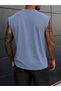 Men's Oversize Sleeveless T-Shirt 100% Cotton California Printed Crew Neck Tank Top - 2