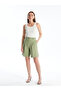 Comfortable Fit Plain Linen Look Women's Shorts