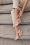Cora Women's Powder Patent Leather Padded Heel Sandals - 2