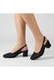 (Park Moda) Women's Closed Toe Low Heeled Shoes with Drop Stone Detail Black - 3