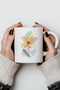 Flower Pattern 330ml Printed White Ceramic Mug Cup - 5