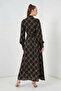 Women's Buttoned Viscose Black Hijab Dress - 5