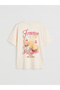Yellow Printed Oversize Cotton Women's T-Shirt - 8