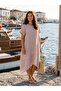 Plus Size Linen Dress Asymmetrical Striped Patchwork Tile - 2
