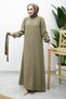 Beli Belted Crew Neck Dress Tsd260212 Khaki - 6