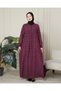 Shirred Robadan Buttoned Front Viscose Fabric Tesseture Clothing Mother Dress Prayer Dress - 6