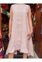 Pink Color Front Short and Tie Back Striped Italian Linen Dress - 2