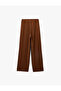 Aerobin Fabric Straight Fit Wide Leg Satin Trousers with Pockets - 6