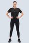 Women's Boxy Fit Crop Tee With Gold Foil Print - 3