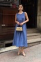 Women's Draped Sleeveless A-Line Modal Textured Woven Dress - 4