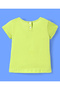 100% Cotton Printed Dungaree & Half Sleeves Inner Top - White & Lime Green - 6
