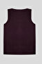 Plum Thick Strap Knitwear Women's Undershirt - 2