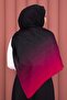 Color Transitioning Modern Shawl Series Black - Fuchsia - 3