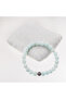 Aquamarine Stone Silver Bracelet-8 mm - 2