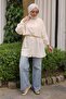 Beige Front Detailed Linda Tunic - 3