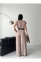 Women's Belted Casual Trousers Crop Blouse Double Set - 8