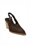 U654304202 Brown Genuine Leather Suede Western Heeled Shoes - 5