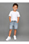 Boy's Denim Shorts with Lycra and Ripped Detail, Summer Jean Bermuda