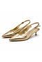 Genuine Leather 4 cm Heeled Pointed Toe Women's Shoes with Adjustable Back Strap Casual and Classic