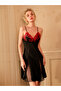 Black Lace Insert Tie-Up Back Babydoll