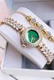Wedding Dress Model Zircon Stone Gold Green Women's Watch - Steel Band Japanese Machine Special Boxed Dkby2061C4 - 6