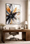 Abstract Glass Painting with Macro Floral Pattern - Black Metal Framed Home, Business, and School Wall Art - 3