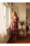 Women's Eggplant Purple Tie Dye Pattern Viscose V-Neck Midi Dress Plus Size Summer - 4