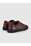 100% Genuine Leather Claret Red Printed Men's Sports Shoes - 3
