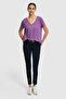 Women's Violet Basic T-Shirt 50321833-Vr037 - 4
