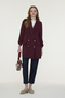 Double-Breasted Collar Sleeve Detailed Burgundy Jacket 0002 - 3