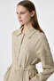 Embroidery Detailed Belted Sand Wear and Go 14033 - 3