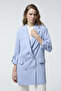 Double-Breasted Collar Sleeve Detail Gray/Blue Jacket 0002 - 3