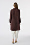 Scarf Detailed Hidden Buttoned Shirt Collar Valea Brown Tunic 1657 - 6
