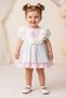 Baby Girl Birthday Party Wedding Dress Short Sleeve Robe Embroidered Lace Lined - 4