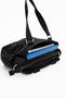 Unisex Large Size Black Colored Crinkle Fabric Sports and Travel Bag with Shoe Section and Cross Strap - 5