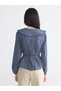 Two Mt Shop Quality Women's Shirt with Baby Collar and Plaid Belt - 4