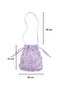 Lilac Flower and Sequin Detailed Girls' Bag - 3