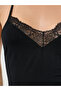 Black Lace Trim Slip Babydoll - 4
