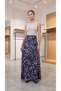 Women's High Waist Purple Heart Patterned Long Viscose Skirt - 4