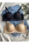 Women's Black and Tan Premium Quality Supported C Cup Soft Gathering Bra (Boxed)