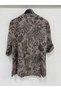 Women's Mink Italian Ethnic Shawl Pattern Court Collar Folded Fakir Sleeve Blouse 40 - 44 Size - 3