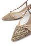 Women's Faux Leather Beige Heeled Shoes - 5
